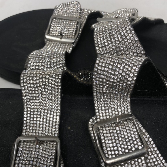 Dunes Two Strap Starlight Bling Crystal Sandals Slides - Picture 6 of 8